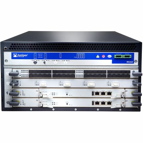 Juniper MX240 Router Chassis - 4 - 5U - Rack-mountable - 1 Year MX240-PREMIUM2-DC - MX240-PREMIUM2-DC