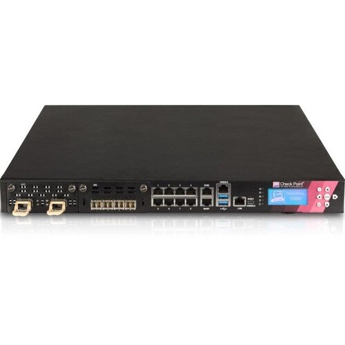 Check Point 5900 High Availability Firewall - 9 Port - 10/100/1000Base-T - Gigabit Ethernet - AES (128-bit) - 8 x RJ-45 - 2 Total Expansion Slots - 1U - CPAP-SG5900-NGTX-SSD-LCM