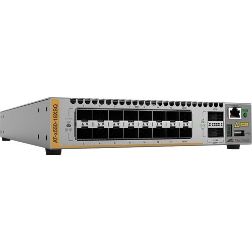 Allied Telesis 16-Port 1g/10g Sfp+ Stackable Switch with 2 QSFP Ports - Manageable - 3 Layer Supported - Modular - Twisted Pair, Optical Fiber - Rack-mountable AT-X550-18XSQ-10 - AT-X550-18XSQ-10