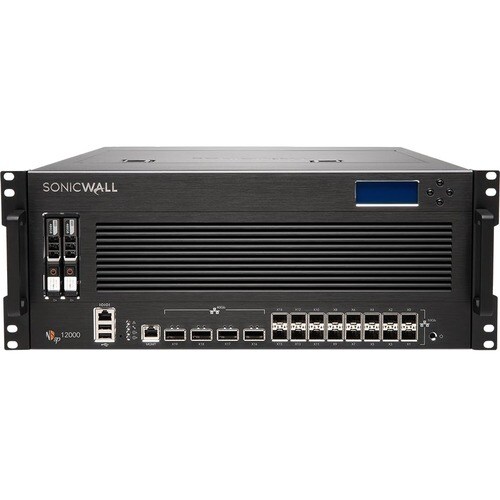 SonicWall NSsp 12400 Network Security/Firewall Appliance - 40GBase-X, 10GBase-X - 40 Gigabit Ethernet - AES (256-bit), DES, AES (128-bit), SHA-1, 3DES, AES (192-bit), MD5 - 20 Total Expansion - 02-SSC-0370