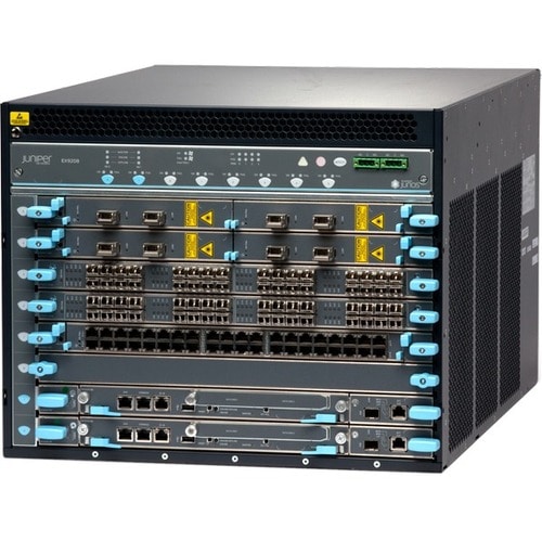 Juniper EX9200 Ethernet Switch - Manageable - 3 Layer Supported - 800 W Power Consumption - 8U - Rack-mountable - 1 Year Limited Warranty - TAA Compliant EX9208-RED3B-AC-T - EX9208-RED3B-AC-T