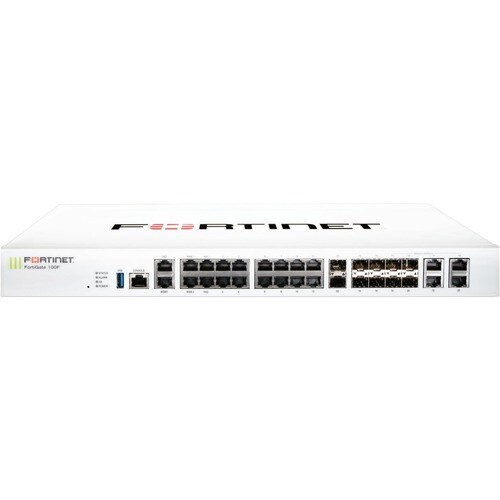 Fortinet FortiGate 101F Network Security/Firewall Appliance - 22 Port - 10GBase-X, 1000Base-T, 1000Base-X - 10 Gigabit Ethernet - AES (256-bit), SHA-256 - 500 VPN - 21 x RJ-45 - FG-101F-BDL-950-60