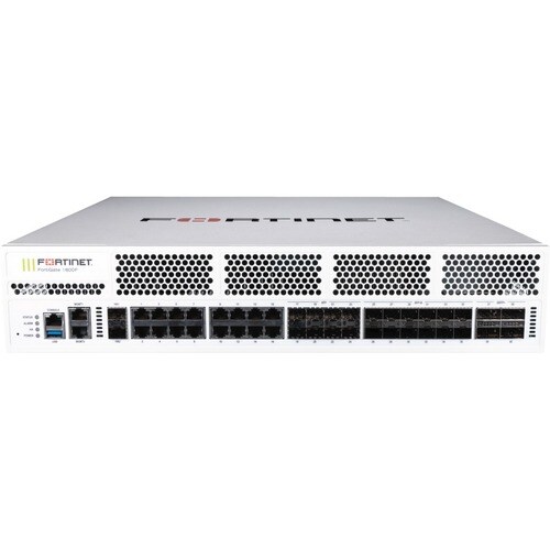 Fortinet FortiGate FG-1800F Network Security/Firewall Appliance - 18 Port - 10/100/1000Base-T, 10GBase-X, 40GBase-X, 1000Base-X - 40 Gigabit Ethernet - AES (256-bit), SHA-256 - 10000 VPN - 16 x - FG-1800F-BDL-950-60