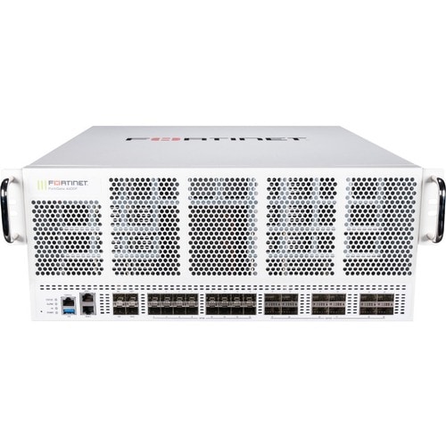 Fortinet FortiGate FG-4401F Network Security/Firewall Appliance - 1000Base-X, 10GBase-X, 40GBase-X, 100GBase-X - 100 Gigabit Ethernet - SHA-256, AES (256-bit) - 30000 VPN - 32 Total Expansion Slots - - FG-4401F-BDL-950-60