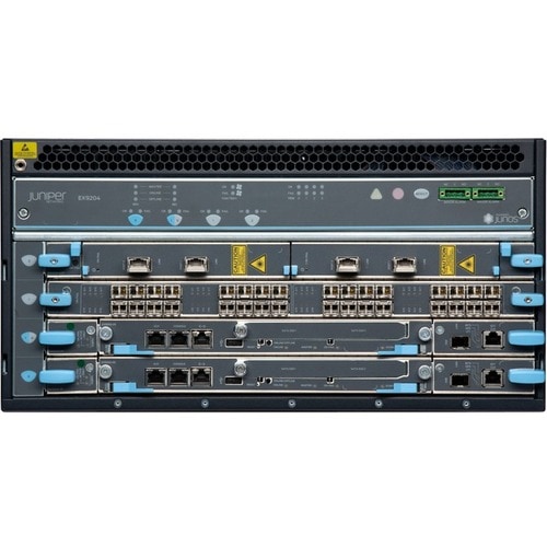 Juniper EX9200 Ethernet Switch - Manageable - 3 Layer Supported - 410 W Power Consumption - 5U - Rack-mountable - 1 Year Limited Warranty - TAA Compliant EX9204-RED3C-AC - EX9204-RED3C-AC