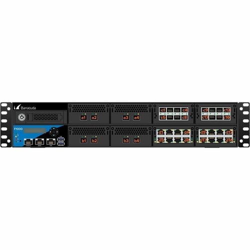Barracuda CloudGen F1000B.CFE Network Security/Firewall Appliance - 16 Port - 1000Base-X, 10GBase-X, 1000Base-T - 10 Gigabit Ethernet - 52 Gbit/s Firewall Throughput - 16 x RJ-45 - 24 - BNGF1000B.CFE