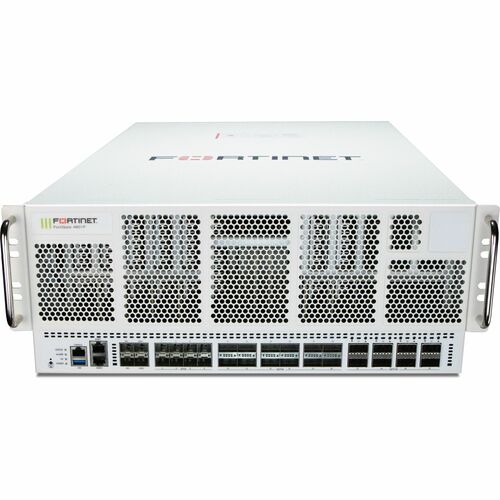Fortinet FortiGate 4801F Network Security/Firewall Appliance - Intrusion Prevention - 100GBase-X, 40GBase-X, 10GBase-X - 400 Gigabit Ethernet - 3100 Gbit/s Firewall Throughput - AES (256-bit), SHA-256, SSL, TLS - FG-4801F-BDL-950-36