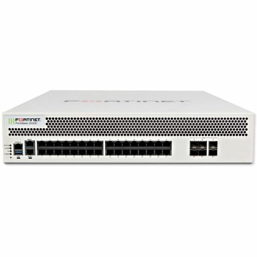 Fortinet FortiGate FG-2000E Network Security/Firewall Appliance - 32 Port - 10GBase-X, 1000Base-T - 10 Gigabit Ethernet - 90 Gbit/s Firewall Throughput - SHA-256, AES (256-bit), TLS 1.3, SSL - FG-2000E-BDL-809-60