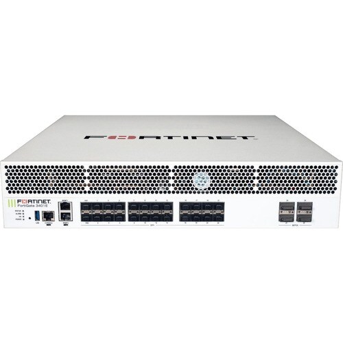 Fortinet FortiGate FG-3401E Network Security/Firewall Appliance - 1000Base-X, 40GBase-X, 1000Base-T, 10GBase-X, 100GBase-X - 100 Gigabit Ethernet - 240 Gbit/s Firewall Throughput - SHA-256, AES (256-bit), TLS 1.3, SSL - FG-3401E-BDL-809-12