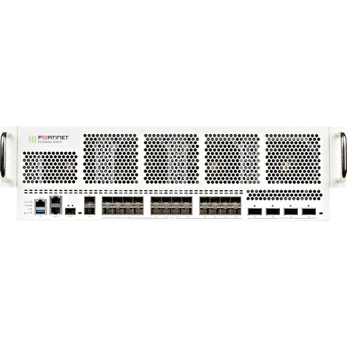 Fortinet FortiGate FG-6301F-DC Network Security/Firewall Appliance - 1000Base-X, 40GBase-X, 100GBase-X, 10GBase-X, 1000Base-T - 100 Gigabit Ethernet - 239 Gbit/s Firewall Throughput - SHA-256, AES (256-bit), TLS 1.3, SSL - FG-6301F-DC-BDL-809-36