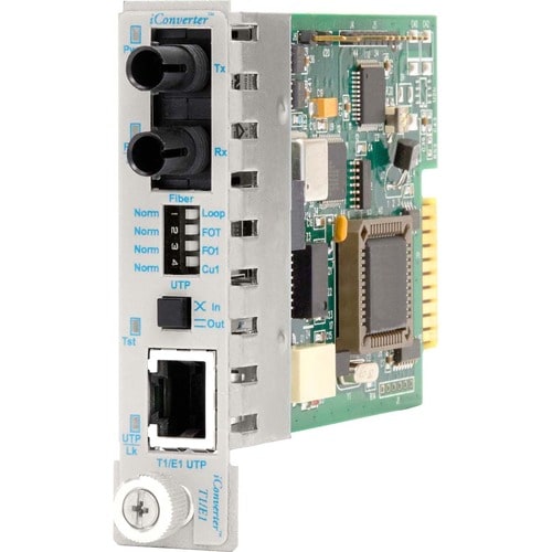 1X T1/E1 RJ45/RJ48 COPPER FIBER ICONVERTER ST SM 1310NM 30KM MODULE - 8701-1