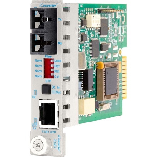 1X T1/E1 RJ45/RJ48 COPPER FIBER ICONVERTER SC SM 1310NM 30KM MODULE - 8703-1