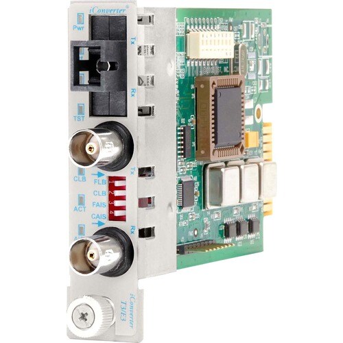 iConverter T3/E3 Single-Fiber Media Converter Coaxial SC Single-mode 40km BiDi Module - 1 x T3/E3/DS-3; 1 x SC Single-mode Single-Fiber (1550/1310); Internal Module; Lifetime Warranty 8751-2