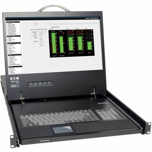 1U KVM RACK CONSOLE 19IN LCD KEYBOARD USB PS2 KVM SWITCH - B021-000-19