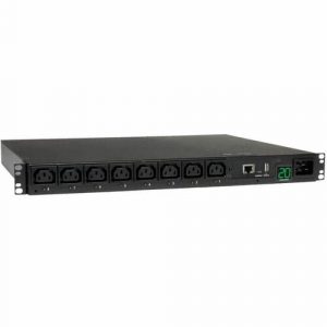 Eaton 3.7kW Single-Phase 208/230V Switched PDU - LX Platform, 8 C13 Outlets, C20 Input with L6-20P Adapter, 2.4m Cord, 1U Rack-mount, TAA - 8 x IEC 320 EN - PDUMH20HVNET