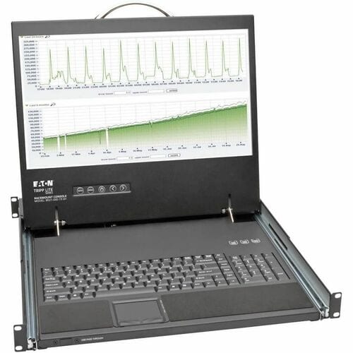 1U KVM RACK CONSOLE 19IN LCD KEYBOARD SHORT DEPTH PS2 USB 2.0 - B021-000-19-SH