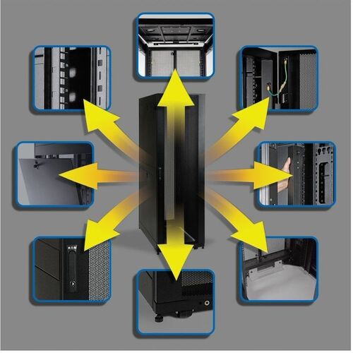45U RACK ENCLOSURE CABINET NETWORK SERVER DOORS SIDES 3000LBS - SR45UB - Image 5