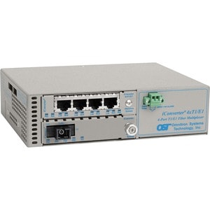 Omnitron Systems ICONVERTER 4T1 SF MUX 4X T1/E1 SC/SM TX15/RX13/20KM MUX SA UNIV AC 8831-1-B