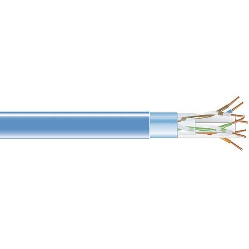 Black Box CAT6 400-MHz Solid Bulk Cable F/UTP CMP Plenum BL 1000FT Spool - Bare Wire - Bare Wire - 1000ft - White EVNSL0611A-1000 - EVNSL0611A-1000
