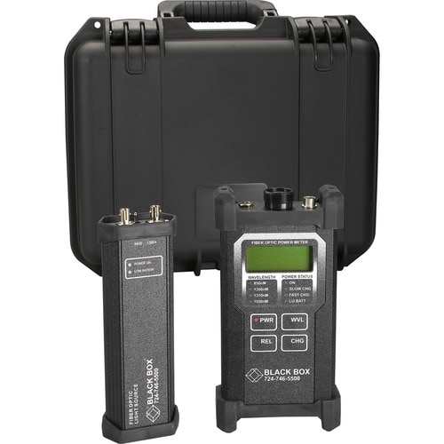 Black Box Fiber Optic Power Meter Source Kit - Fiber Optic Cable Testing - 4Number of Batteries Supported - AA, 9V - Alkaline, Nickel Cadmium (NiCd) - TAA - TS1300A