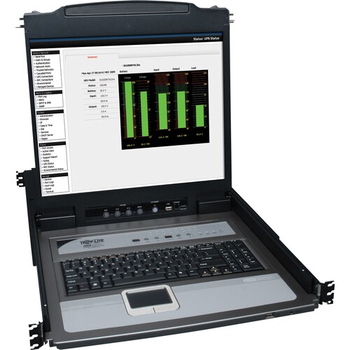16PORT KVM RACK CONSOLE 1U 19IN LCD KEYBOARD PS2/USB CABLES - B020-U16-19-K - Image 4