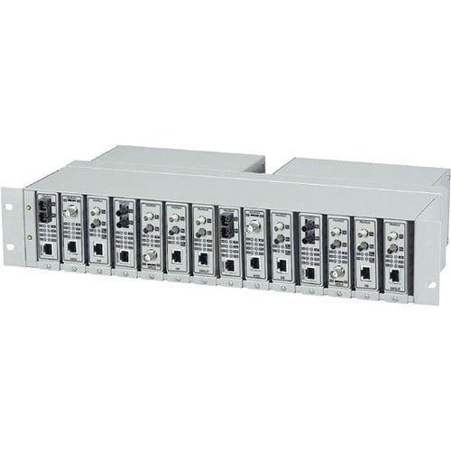 Black Box FlexPoint 14-Slot Media Converter Chassis - 2 x Number of Power Supplies Supported - Rack-mountable, Wall Mount, Standalone LMC200-2PS