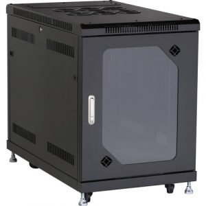 15U SPLIT REAR DOOR CABINET 24I NW X 40IND TEMPERED GLASS FRONT - RM2510A