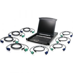 8PORT 17IN LCD COMBO KVM SWITCH W/USB KVM CABLES - GCL1808KITU