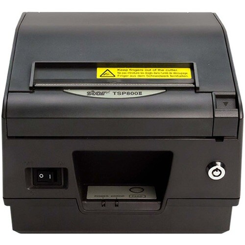 Star Micronics TSP800II Thermal Printer, USB, Paper Lock - Cutter, External Power Supply Included, Gray - Cutter, External Power Supply Included, Gray 37962300 - 37962300