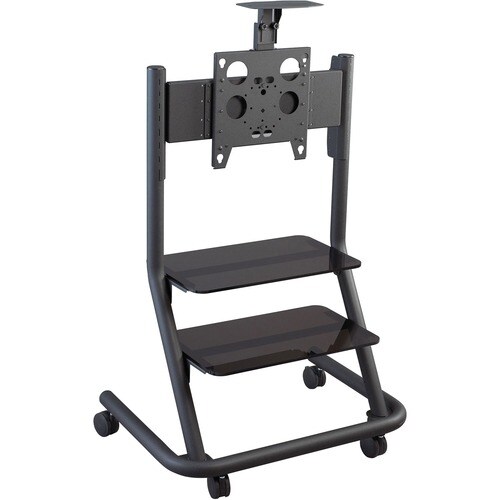 Chief Mobile Flat Panel Cart with 2 Shelves - For Displays 42-86" - Black - 200 lb Load Capacity - 2 x Shelf(ves) - 29.8" Width - Steel, - PPCKU