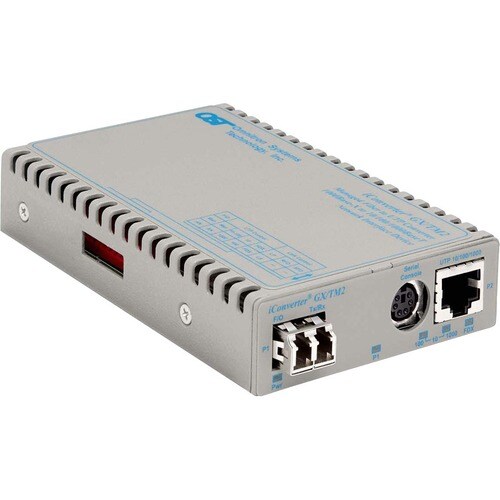 Omnitron Systems iConverter GX/TM2 8926N-0-BW Media Converter - 1 x Network (RJ-45) - 1 x LC Ports - DuplexLC Port - 10/100/1000Base-T, 100Base-BX - 0.55 km - Wall - 8926N-0-BW