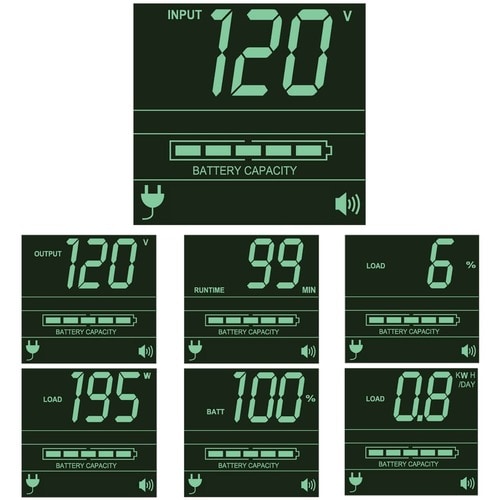 Eaton Tripp Lite Series SmartPro 120V 1kVA 800W Line-Interactive Sine Wave UPS, 2U Rack/Tower, Network Card Options, LCD, USB, DB9, 6 Outlets - 1000VA/800W - 5.3 Minute Full - SMART1000RM2U - Image 6
