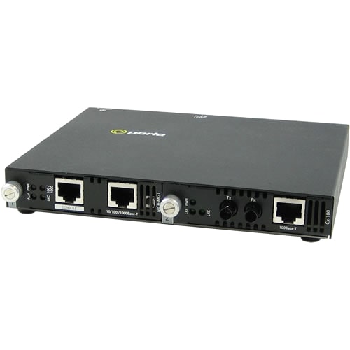 Perle SMI-100-S2ST20 Fast Ethernet Media Converter - 1 x Network (RJ-45) - 1 x ST Ports - Management Port - 100Base-LX, 10/100Base-TX - 20 km - External 5070344 - 5070344