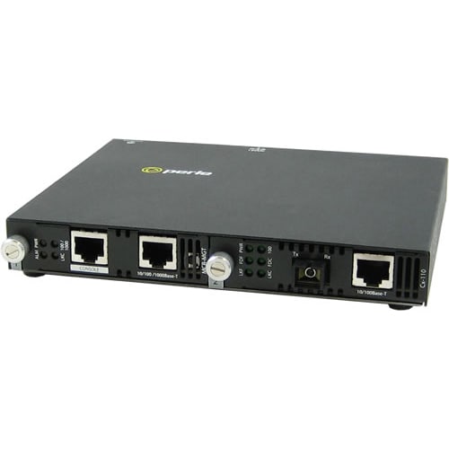 Perle SMI-110-S1SC40D Fast Ethernet Media Converter - 2 x Network (RJ-45) - 1 x SC Ports - Management Port - 100Base-TX, 100Base-BX - 40 km - Rack-mountable, Wall - 5071084