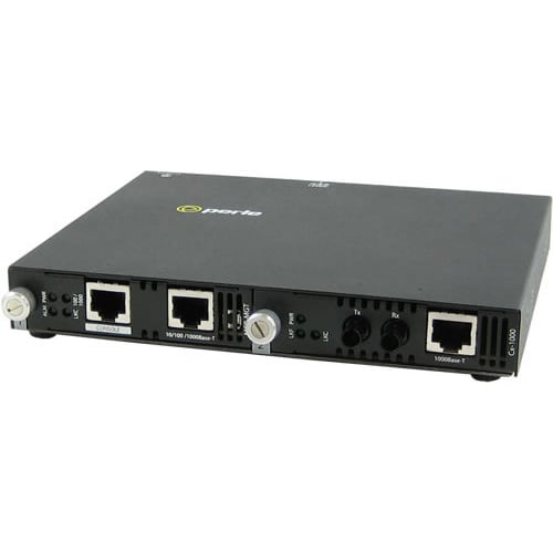 Perle SMI-1000-S2ST40 - Gigabit Ethernet Standalone IP Managed Media Converter - 1 x Network (RJ-45) - 1 x ST Ports - DuplexST Port - Management Port - Single-mode - 5070074