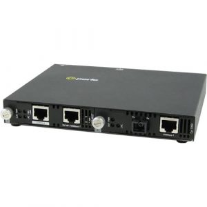 Perle SMI-1000-S1SC10D Gigabit Ethernet Media Converter - 2 x Network (RJ-45) - 1 x SC Ports - Management Port - 1000Base-BX, 1000Base-T - 10 km - External, Rail-mountable, - 5070164
