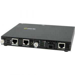 Perle SMI-1110-S1SC10D Media Converter - 2 x Network (RJ-45) - 1 x SC Ports - Management Port - 1000Base-T, 1000Base-BX, 10/100/1000Base-T - 10 km - External, Rail-mountable, Rack-mountable, - 5070764