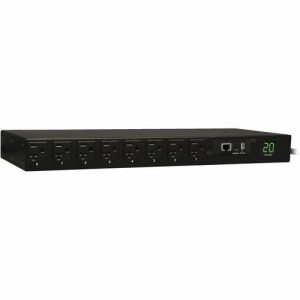 Eaton 1.9kW Single-Phase Switched PDU - LX Interface, 120V Outlets (16 5-15/20R), L5-20P/5-20P Input, 12 ft. (3.66 m) Cord, 1U Rack-Mount, TAA - 1URack-mountable, Vertical, Wall Mountable PDUMH20NET - PDUMH20NET