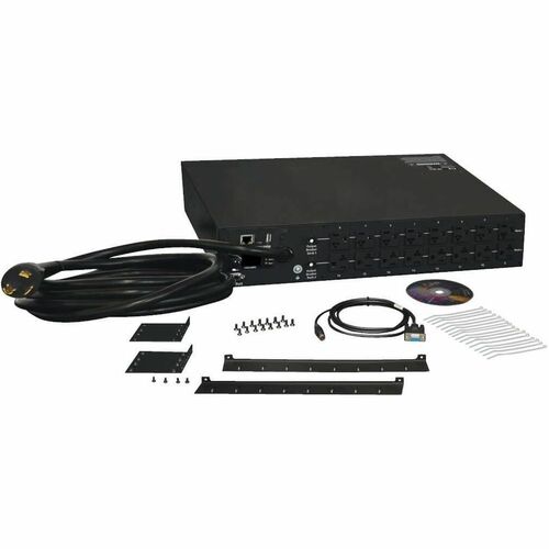 Eaton 2.9kW Single-Phase Monitored PDU - 120V Outlets (16 5-15/20R), L5-30P, 10 ft. (3.05 m) Cord, 2U Rack-Mount, TAA - 16 x NEMA 5-15/20R - 2U - Rack-mountable - PDUMNH30 - Image 3