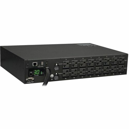 Eaton 2.9kW Single-Phase Monitored PDU - 120V Outlets (16 5-15/20R), L5-30P, 10 ft. (3.05 m) Cord, 2U Rack-Mount, TAA - 16 x NEMA 5-15/20R - 2U - Rack-mountable - PDUMNH30