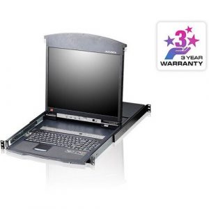 8PORT CAT5 DUAL RAIL KVM SWITCH 1U RM W/ 19IN LCD - KL1508AN