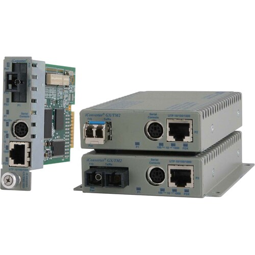 Omnitron Systems iConverter Media Converter - 1 x SC Duplex Network, 1 x RJ-45 Network - 1000Base-T, 1000Base-X - Wall Mountable 8923N-1-DW - 8923N-1-DW
