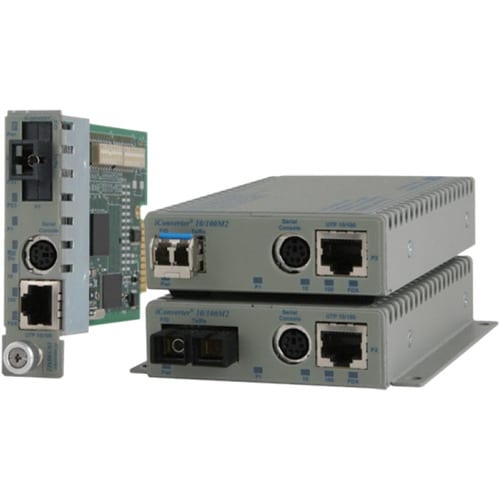 Omnitron Systems iConverter 10/100M2 Media Converter - 1 x Network (RJ-45) - 1 x ST Ports - Management Port - 10/100Base-TX, 100Base-FX - 30 km - Internal 8901N-1 - 8901N-1