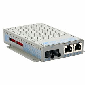 Omnitron Systems POE+ MEDIA CONVERTER ST SM 12KM 2X 10/100/1000T TO 1000X US AC WIDE 9421N-1-21W