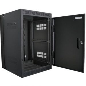 AtlasIED 24RU High Strength Wall Cabinet with Adjustable Rails, 23.5" Deep - 24U Rack Height - Wall Mountable - Black - Metal - TAA Compliant WMA24-23 - WMA24-23