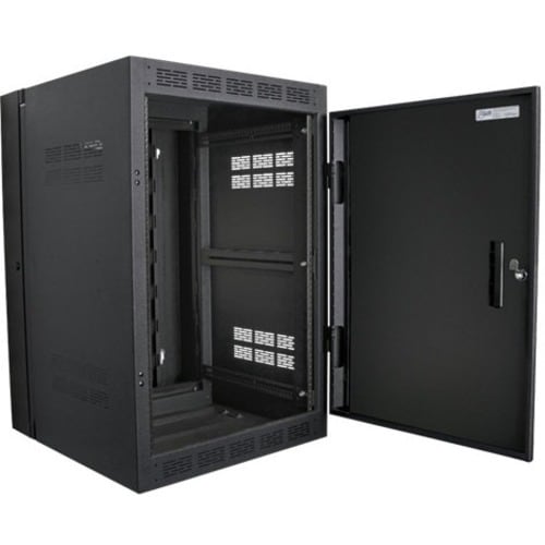 AtlasIED 24RU High Strength Wall Cabinet with Adjustable Rails, 23.5" Deep - 24U Rack Height - Wall Mountable - Black - Metal - TAA Compliant WMA24-23 - WMA24-23