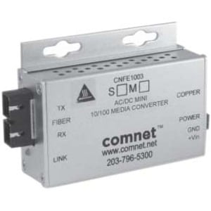 100MBPS MEDIA CONVERTER B ST CONN AC/DC PWER SM 1 FIBER - CNFE1002SAC1B-M