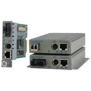 Omnitron Systems iConverter GX/TM2 Media Converter - 1 x Network (RJ-45) - 10/100/1000Base-T, 1000Base-X - 1 x Expansion Slots - 1 x SFP Slots - Desktop 8939N-0-C - 8939N-0-C