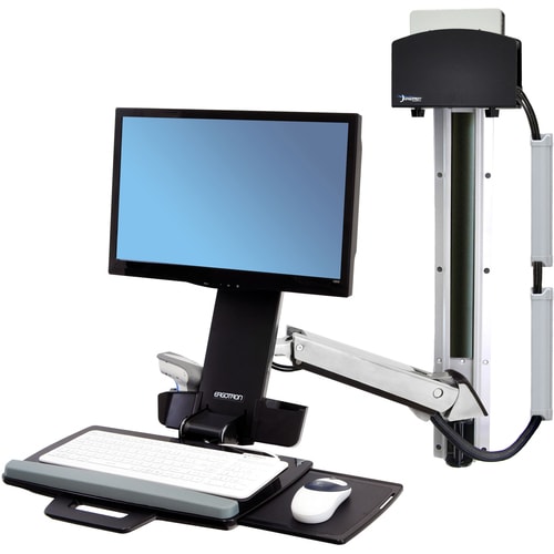 Ergotron StyleView 45-273-026 Multi Component Mount for Flat Panel Display, Keyboard, CPU - Polished Aluminum - Height Adjustable - 1 Display(s) Supported - 24" Screen Support - 29 - 45-273-026 - Image 5