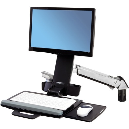 Ergotron StyleView Multi Component Mount for Notebook, Mouse, Keyboard, Monitor, Scanner - Polished Aluminum - Height Adjustable - 1 Display(s) Supported - 24" Screen Support - 29 lb - 45-266-026 - Image 3